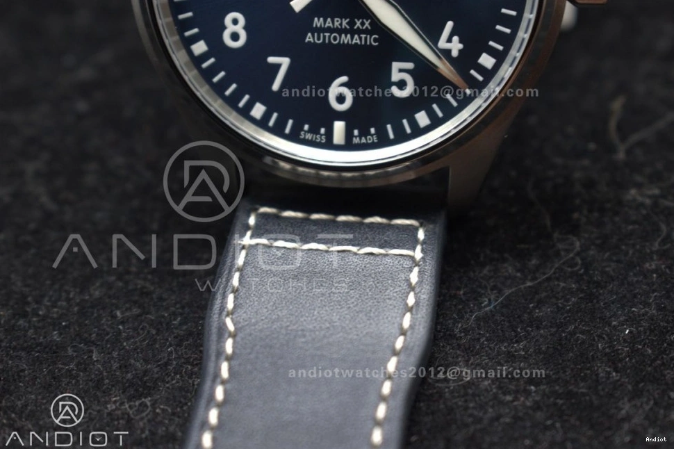 Edition A32111 1:1 Blue Mark Dial Pilot IW328203 on Leather ZF XX Best Dark Strap Blue 1203